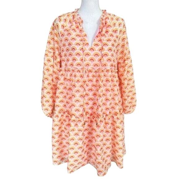 J. Marie The Summer  Orange Tiered  Dress Size Medium - Picture 2 of 9